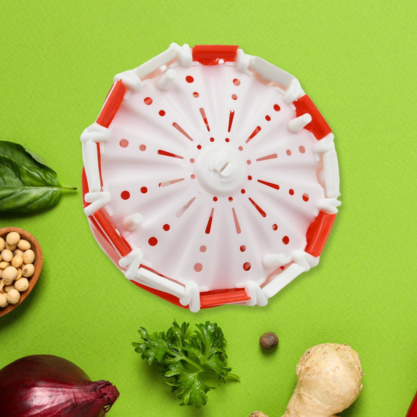 2611 Folding Fruit Basket Foldable Basket Fruit Bucket Basket With Hanging Stand Fruit And Vegetables Basket Foldable Lotus Shape Basket Tray For Multi-use (1 Pc)