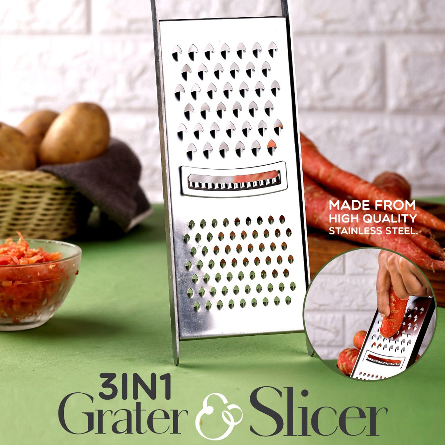 Apex Stainless Steel Grater Slicer (3 In 1)