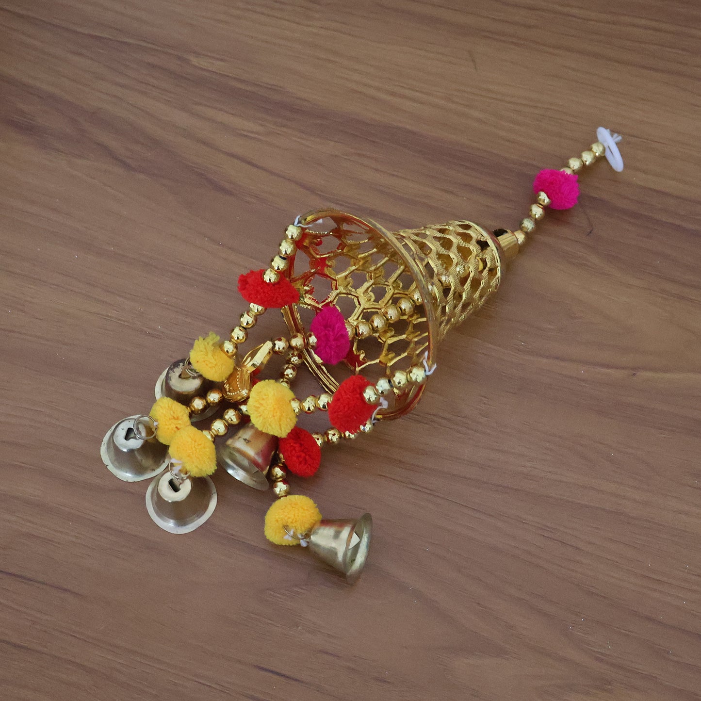 Decorative Hanging Bell With Colorful Tassels - (1 Pc)