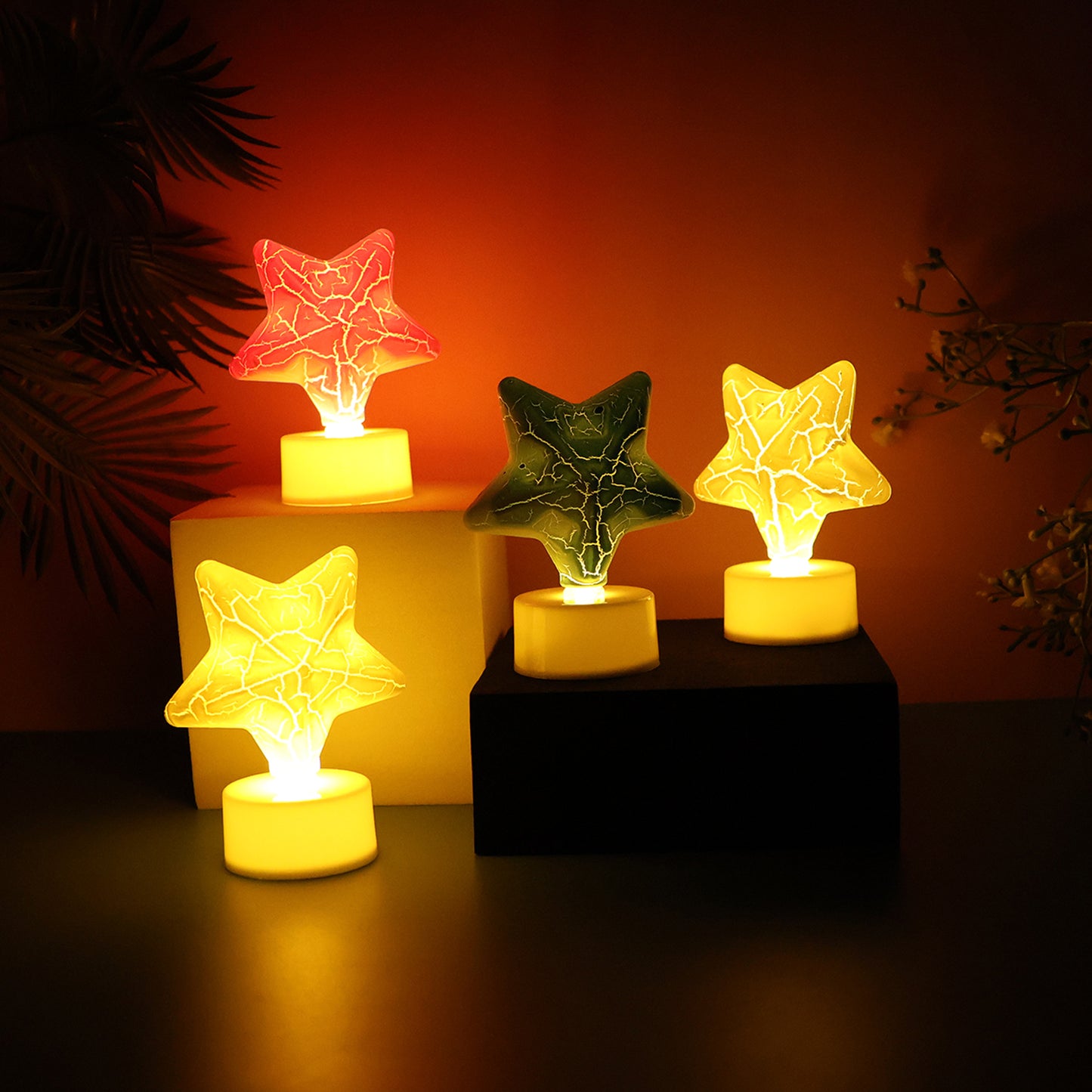 Star Shape Decorative Led Tealight Candles (4 Pc)