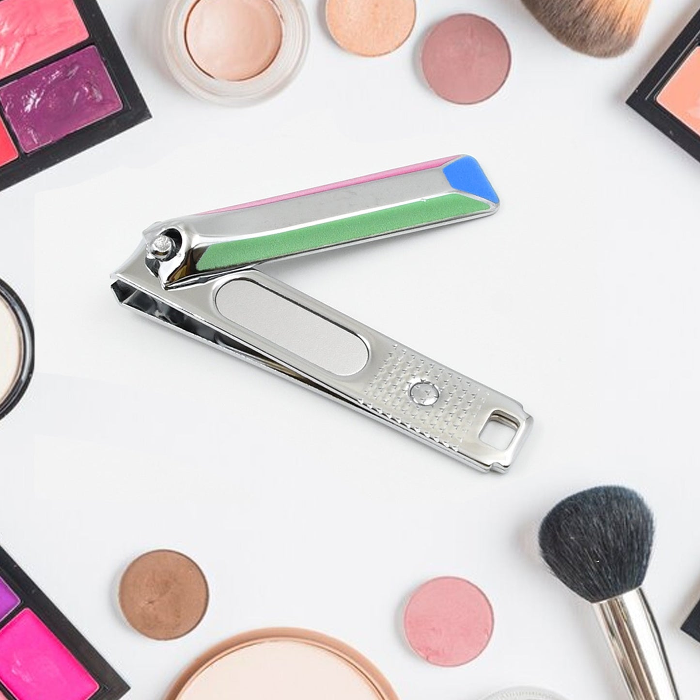 Stainless Steel Folding Portable Large Nail Clippers With Nail File (1 Pc Mix Design)