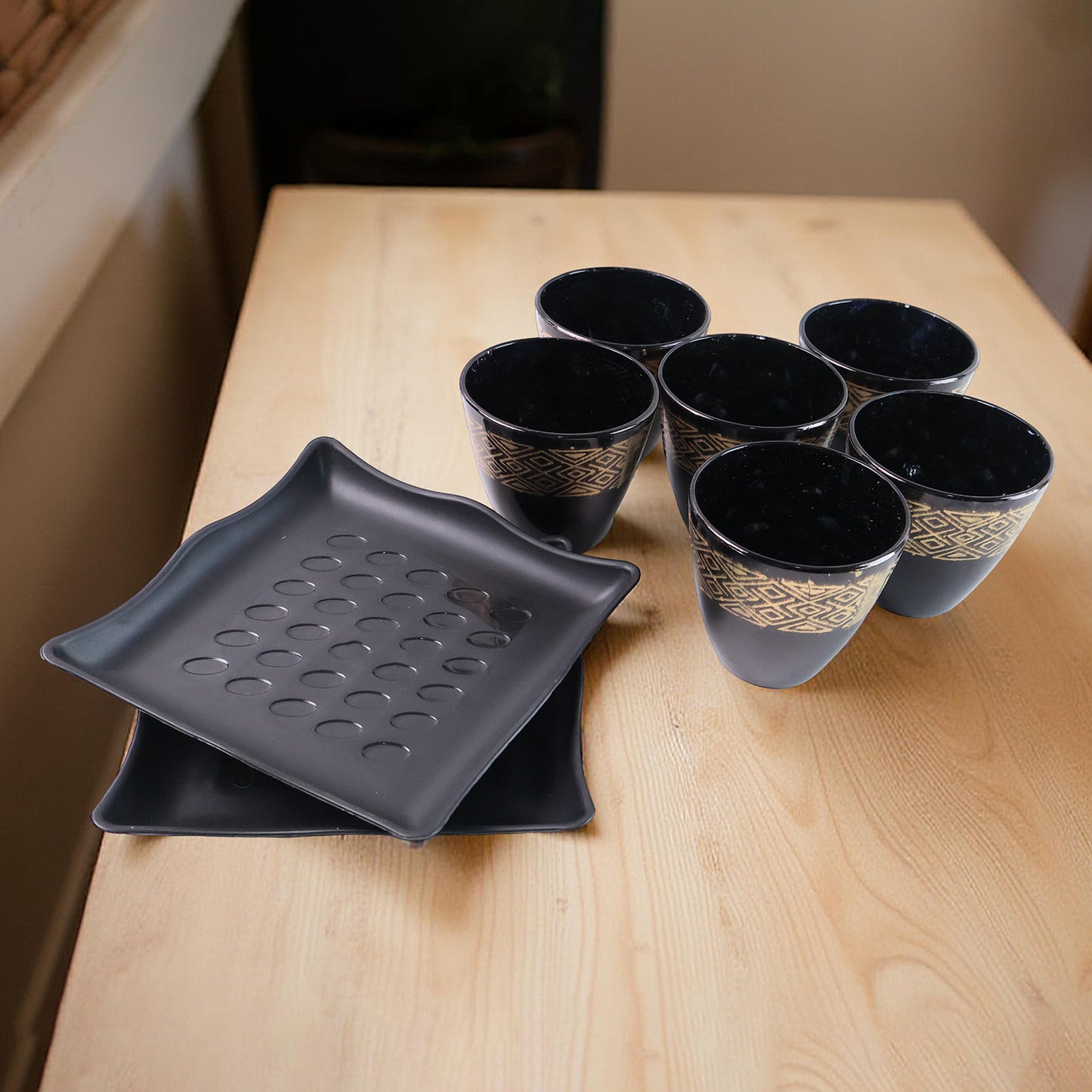 2 Bowl 6 Glass Snake Set ( 8 Pc Set )