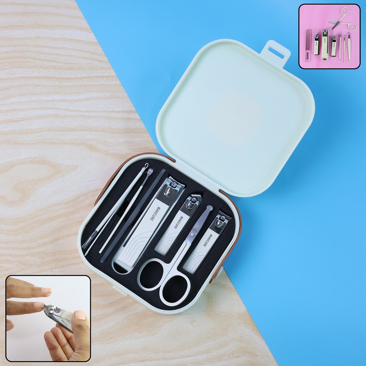 8 In 1 Premium Manicure Pedicure Grooming Kit - (Set)