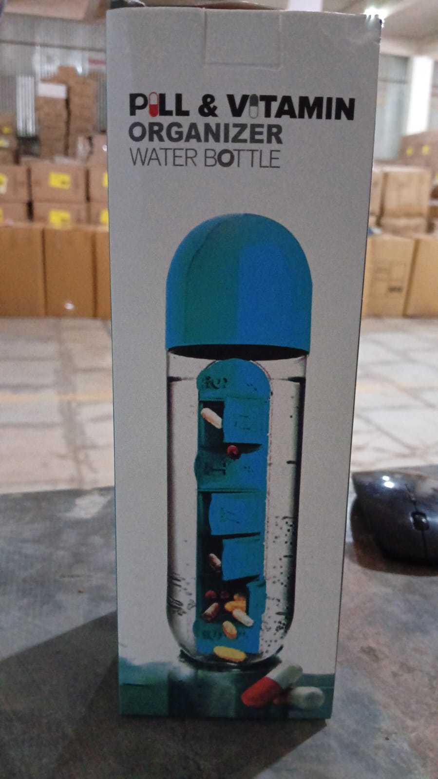 12911 Pill Vitamin Bottle Water Bottle Multi Functional Use For Traveling Outdoor Use Water Bottle Travelling Kit Summer Special Bottle (600 Ml Mix Color )