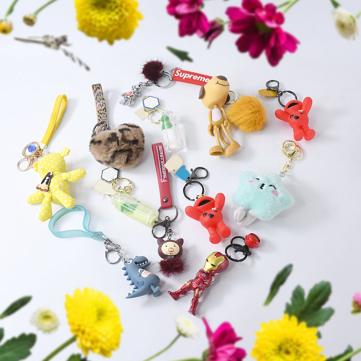 Mix Design Size Keychain - Durable Stylish Accessory (1 Pc Mix Color)