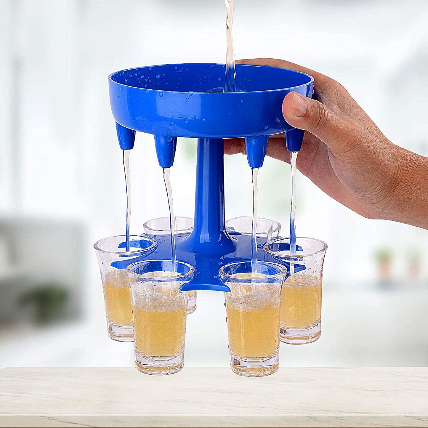 6-way Plastic Shot Glass Dispenser With Ho6-way Plastic Shot Glass Dispenser With Holder Stand (1 Pc)lder Stand (1 Pc)