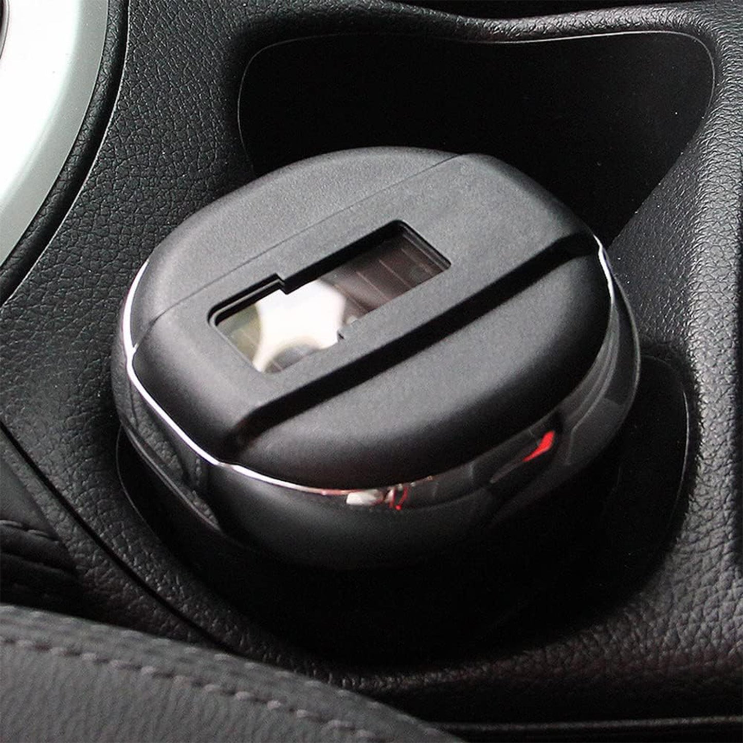 Solar Powered Led Car Ashtray With Flip Lid (1 Pc)