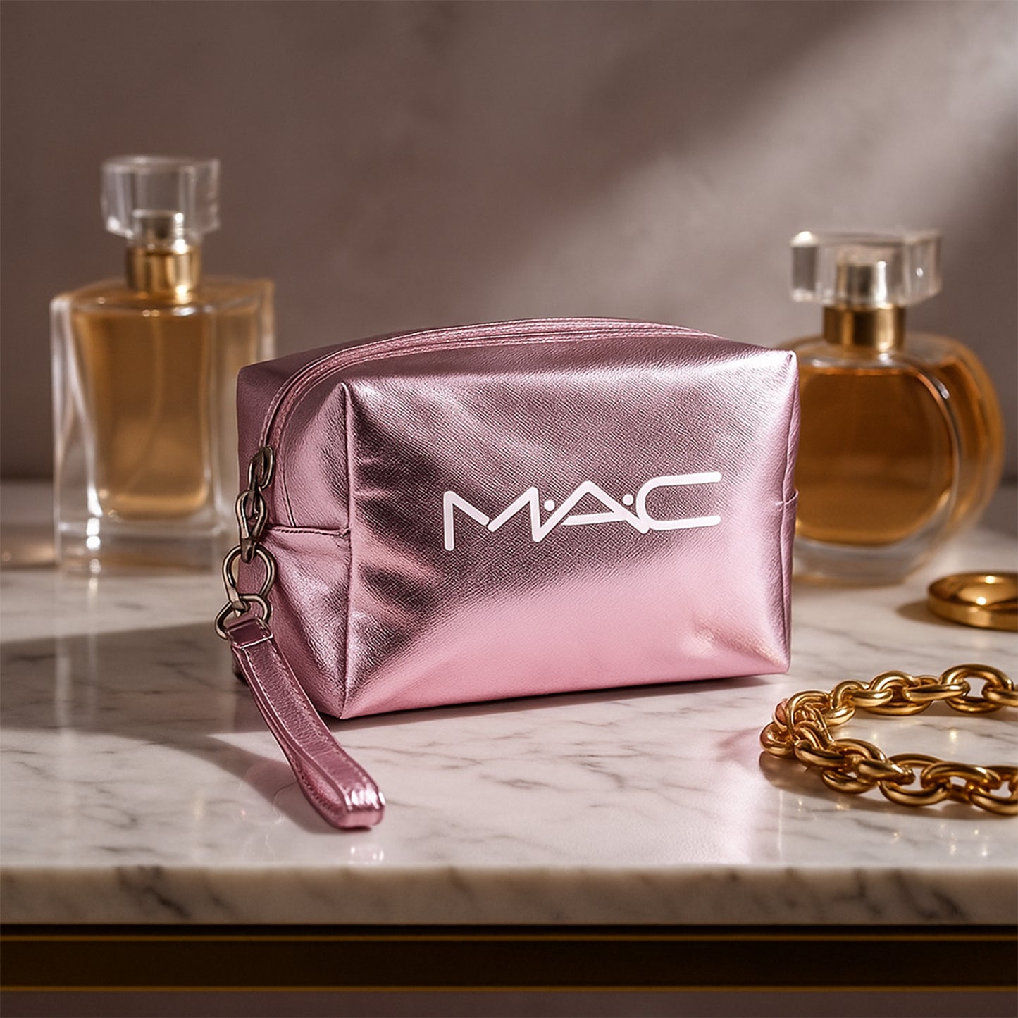 Metallic Travel Makeup Pouch - (1 Pc)