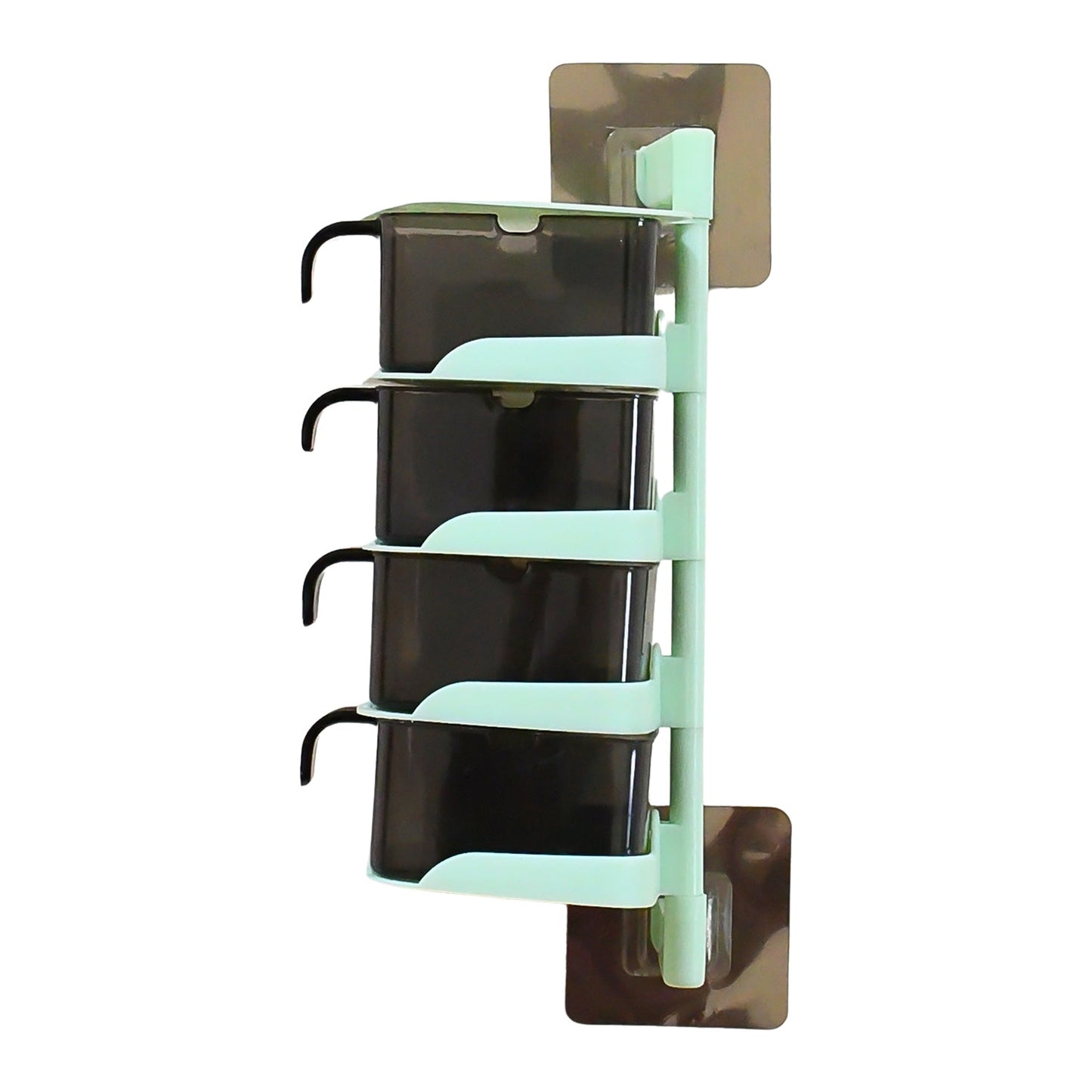 Rotating Spice Jars Vertical Rotatable Seasoning Box 5 Section Tier With 5 Spoon (1 Set)