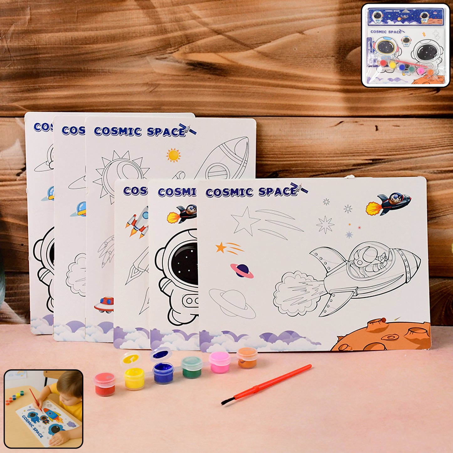 Cosmic Space Theme Kids Painting And Coloring Kit