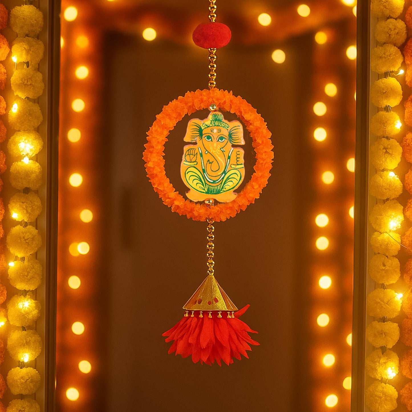 Decorative Hanging With Lord Ganesha Design - (1 Pc)