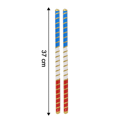 Traditional Decorative Dandiya Sticks Pair For Navratri Garba (2 Pc)