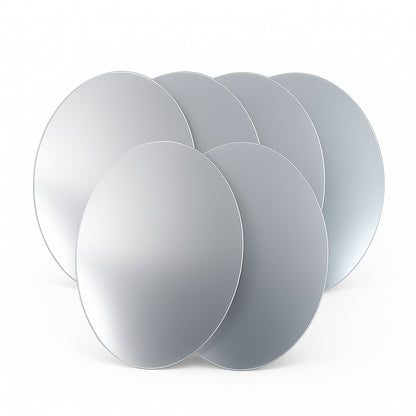 Elegant Oval Frameless Wall Mirror For Home  Office Decor (6 Pc)