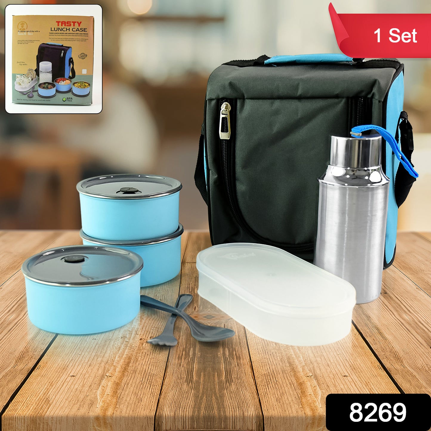 Tasty Lunch Case Set With Insulated Carry Bag