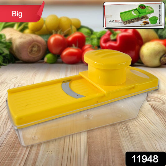 Big Multipurpose Vegetable And Fruit Slicer (Yellow  1 Pc)