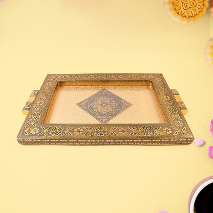 Premium Antique-style Rajwadi Decorative Serving Tray  40x26 Cm