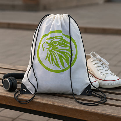 Multipurpose Drawstring Backpack With Printed Eagle Design (1 Pc)