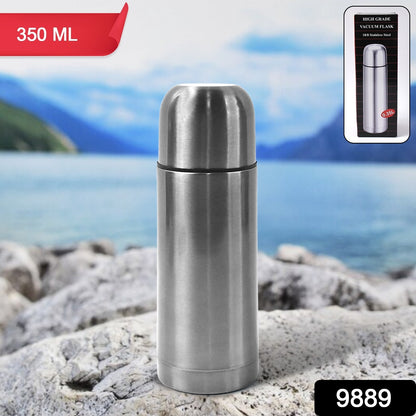 Stainless Steel  Hot And Cold Water Bottle With Push-down Lid (350ml)