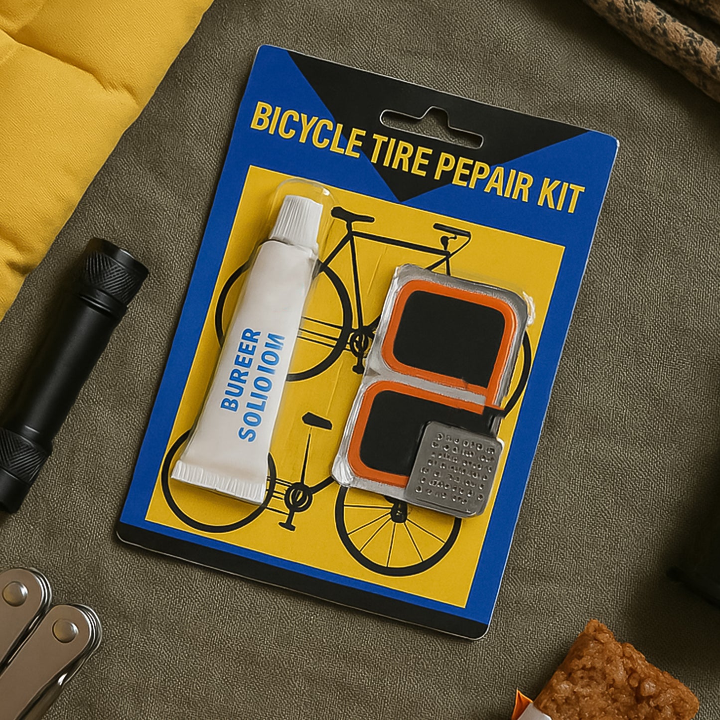 Bicycle Tire Repair Kit Puncture Repair Set With Adhesive Portable Tools