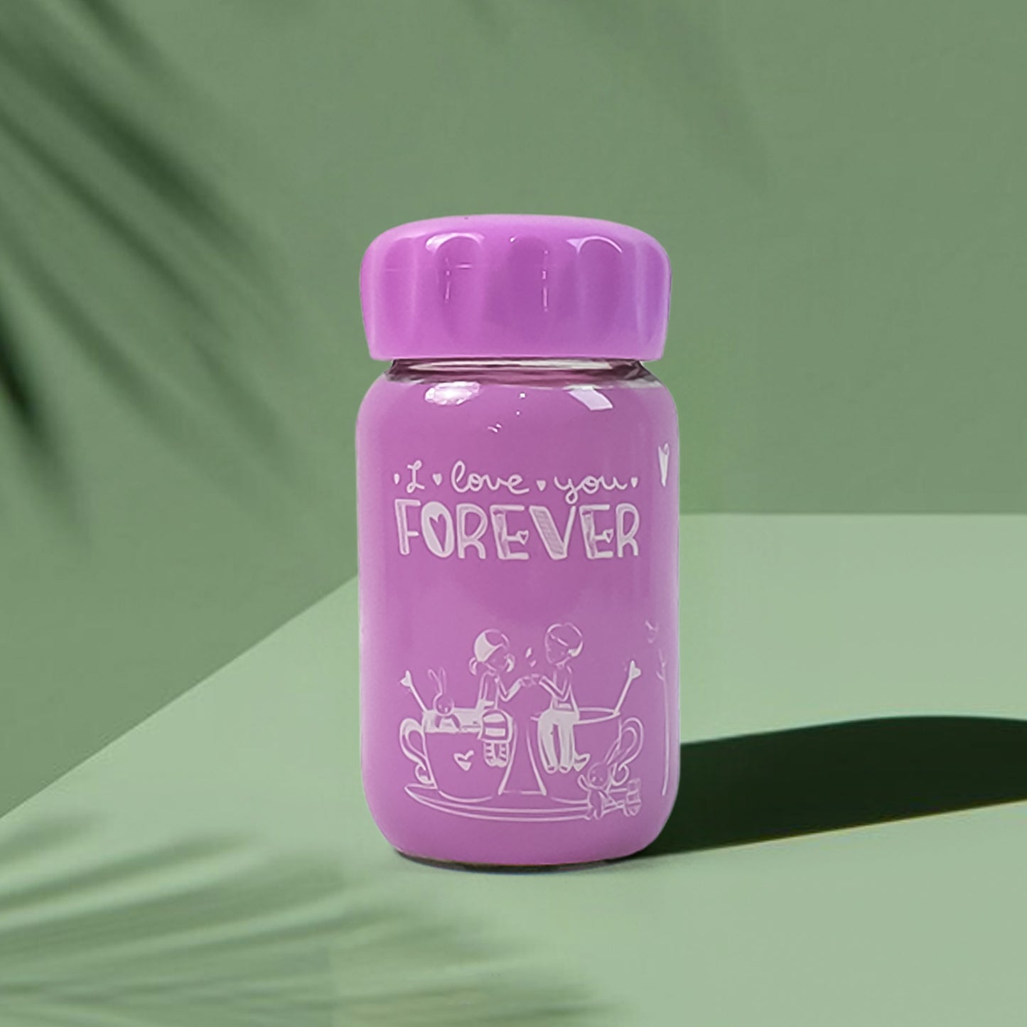 Outdoor Sport Glass Water Bottle (340 Ml  1 Pc  Mix Design)