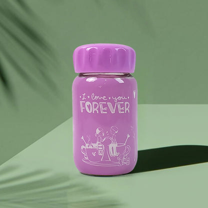 Outdoor Sport Glass Water Bottle (340 Ml  1 Pc  Mix Design)