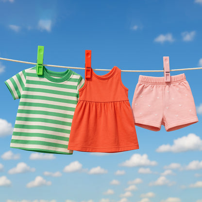 Durable Cloth Clips Set Of 12  Strong Grip Plastic Laundry Pegs With Stainless Steel Spring