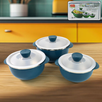 Apex Microwave-safe Serving Bowl 3 Pcs Set (700ml 1000ml 1400ml)