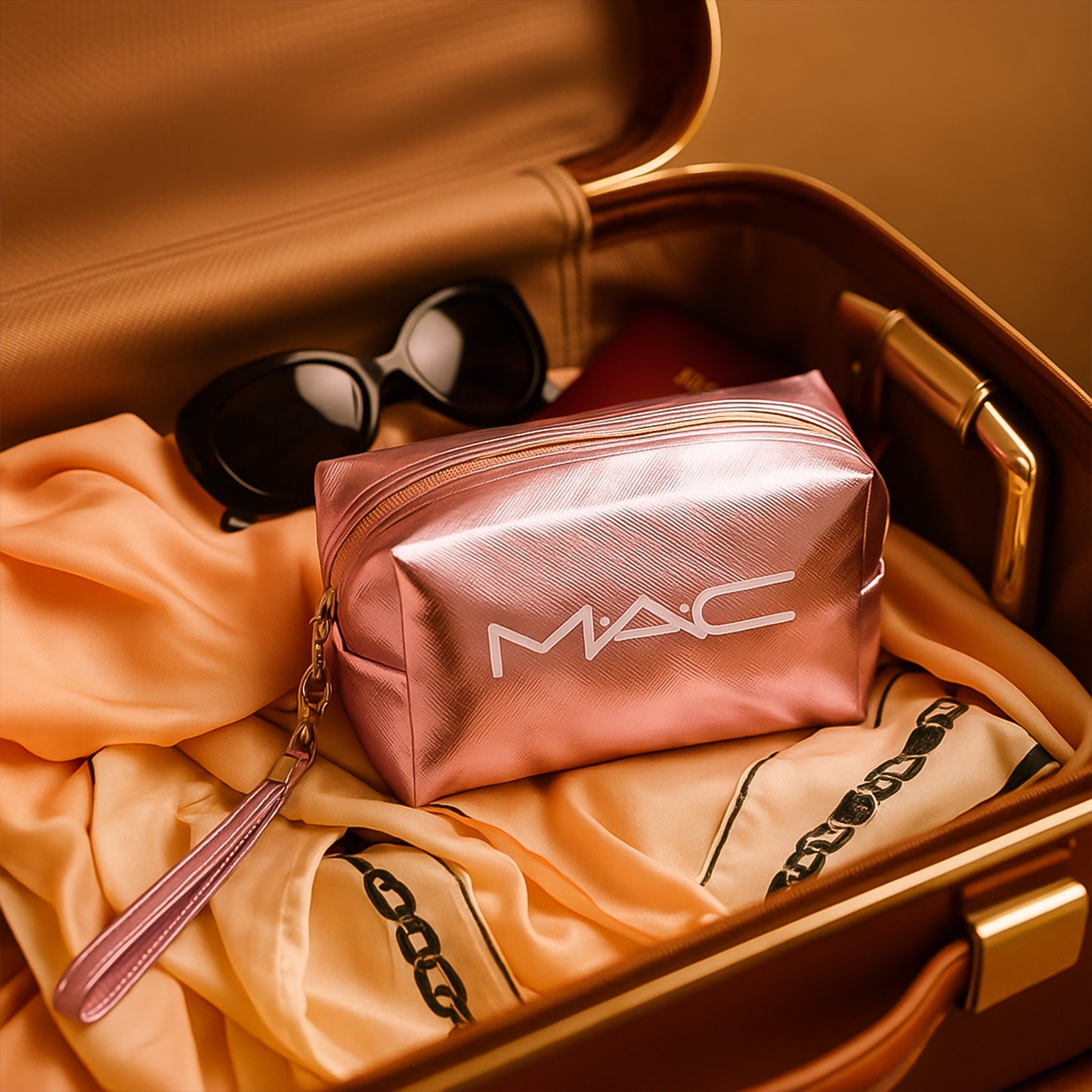 Metallic Travel Makeup Pouch - (1 Pc)
