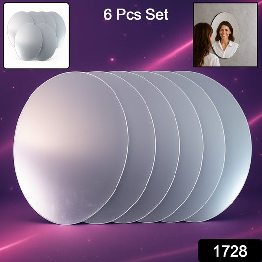 Elegant Oval Frameless Wall Mirror For Home  Office Decor (6 Pc)