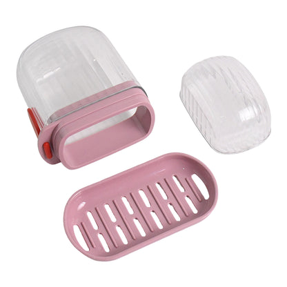 Multipurpose Plastic Soap Dish With Transparent Dust-proof Lid Sabudani (1 Pc)