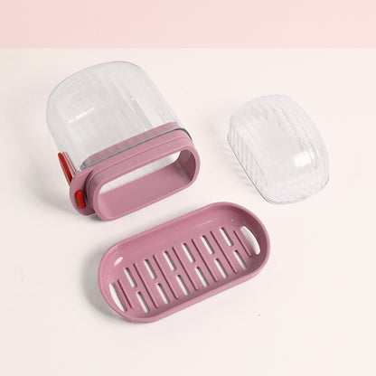 Multipurpose Plastic Soap Dish With Transparent Dust-proof Lid Sabudani (1 Pc)