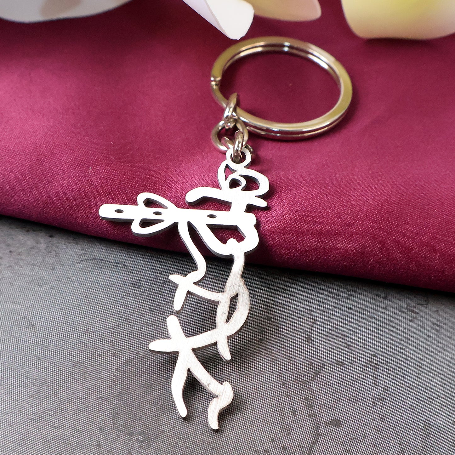 Divine Krishna Flute Design Metal Keychain (1 Pc)