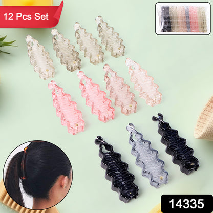 Plastic Hair Claw Clips Strong Clips (12 Pc  Mix Color) Hair Accessories