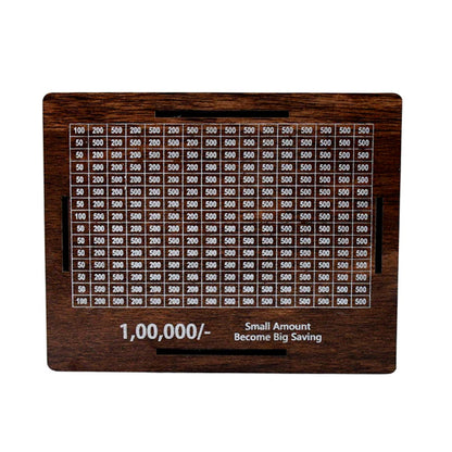 Big Wooden Savings Challenge Money Bank  Piggy Bank - (1 Pc)