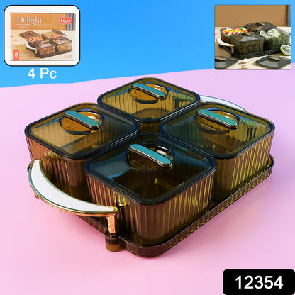 Luxury Delight 4-piece Dryfruit Storage Box (1 Set)