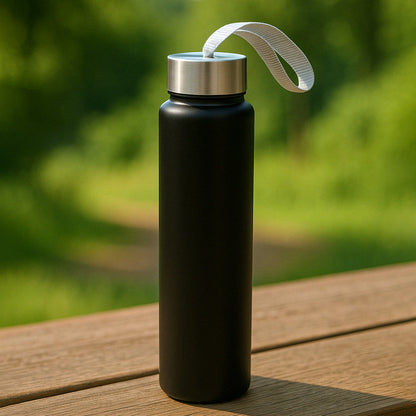 Portable Stainless Steel Water Bottle With Strap (Approx 250ml)