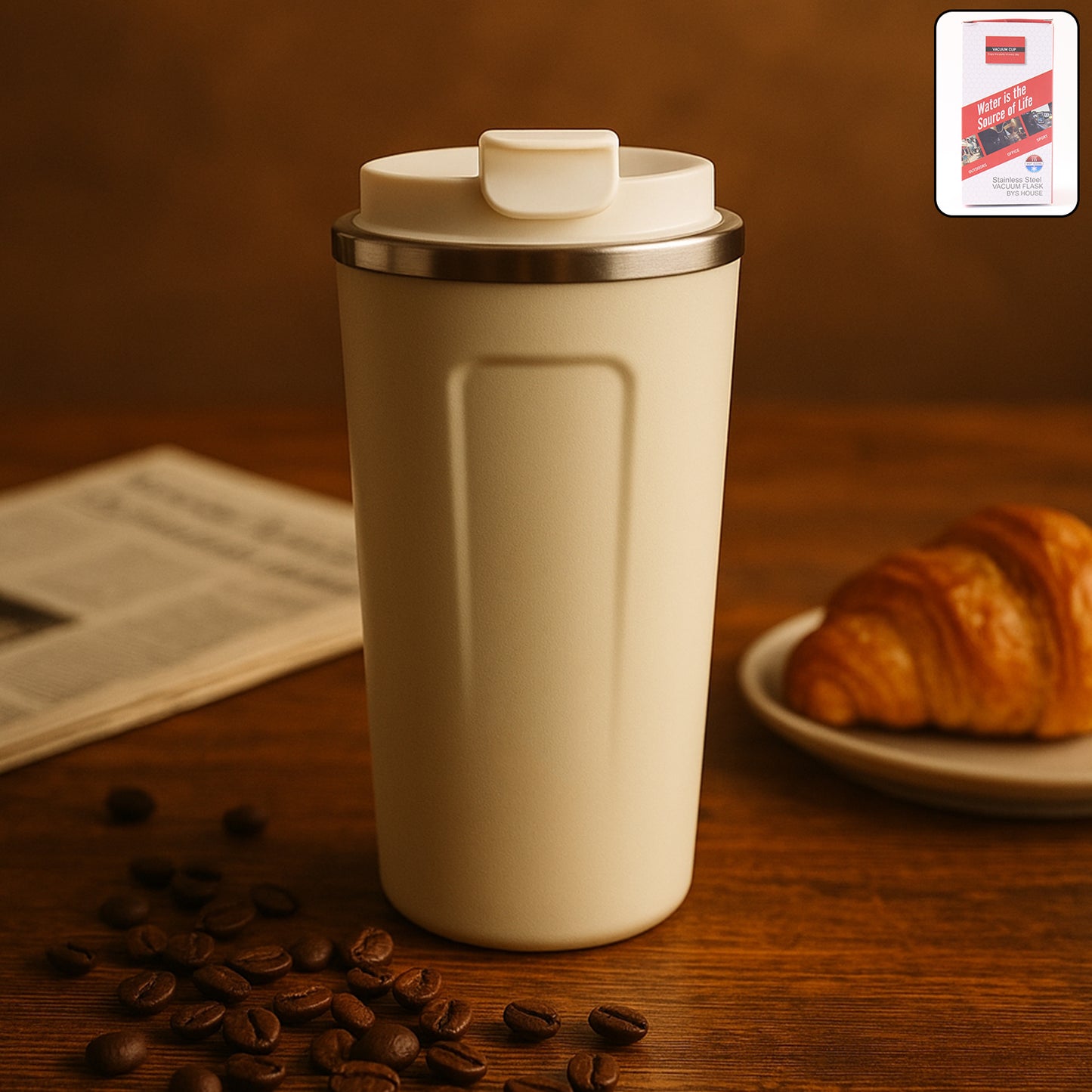Stainless Steel Thermo Travel Mug Approx 450ml (1 Pc)
