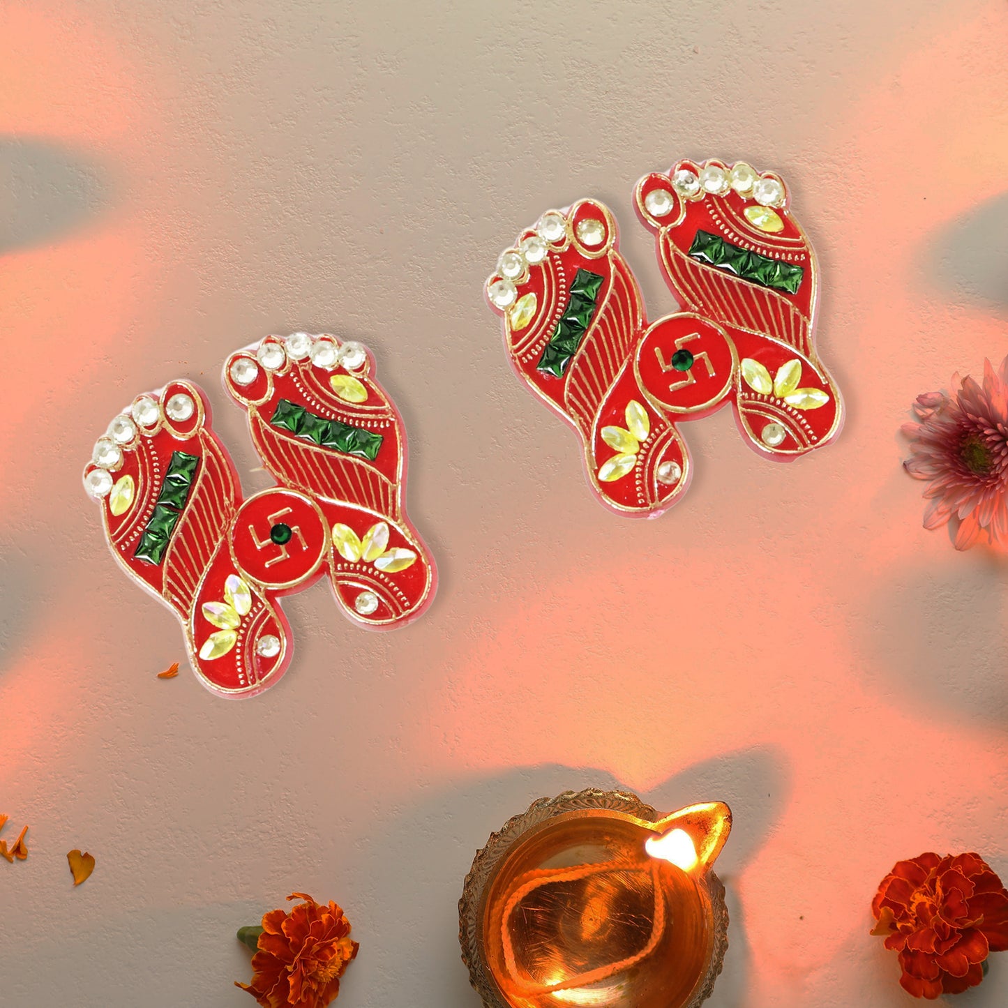 Traditional Decorative Shubh Labh Door Hanging (6 Pc  1 Set)