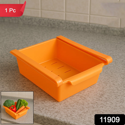 Adjustable Sliding Refrigerator Storage Basket (1 Pc)