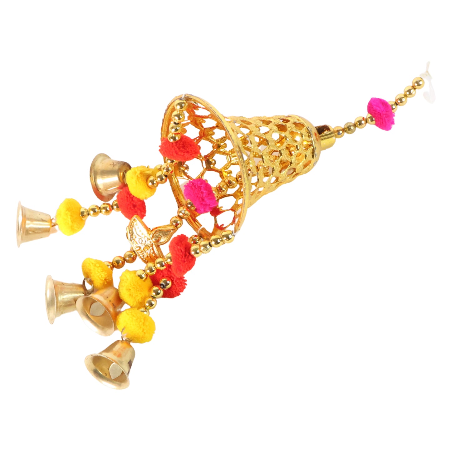 Decorative Hanging Bell With Colorful Tassels - (1 Pc)