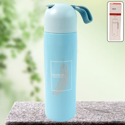 6190 Stainless Steel Water Bottle With Handle Easy To Carry Fridge Water Bottle Leak Proof Rust Proof Hot  Cold Drinks Gym Sipper Bpa Free Food Grade Quality Steel Fridge Bottle For Officegymschool (Approx 500 Ml)