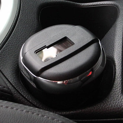 Solar Powered Led Car Ashtray With Flip Lid (1 Pc)