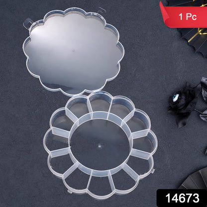 Round Compartment Plastic Storage Box (1 Pc)