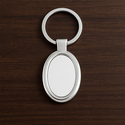 Elegant Oval Shape Metal Keychain For Personal Use