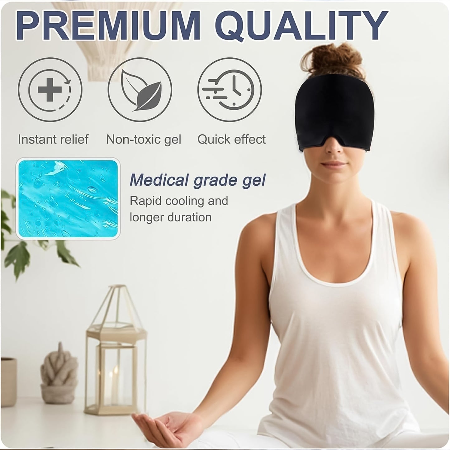 Headache Relief Hat Migraine Cap (1 Pc  Black Color)