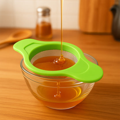 Stainless Steel Mesh Strainer With Dual Handle Plastic Frame (1 Pc)