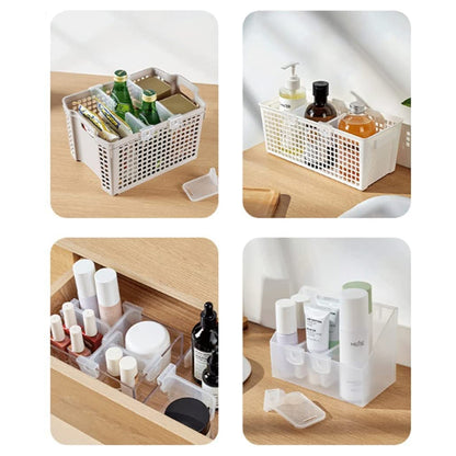 Plastic Storage Baskets Space Allocator Refrigerator Organizer Bins Partition Clip (10 Pcs Set)