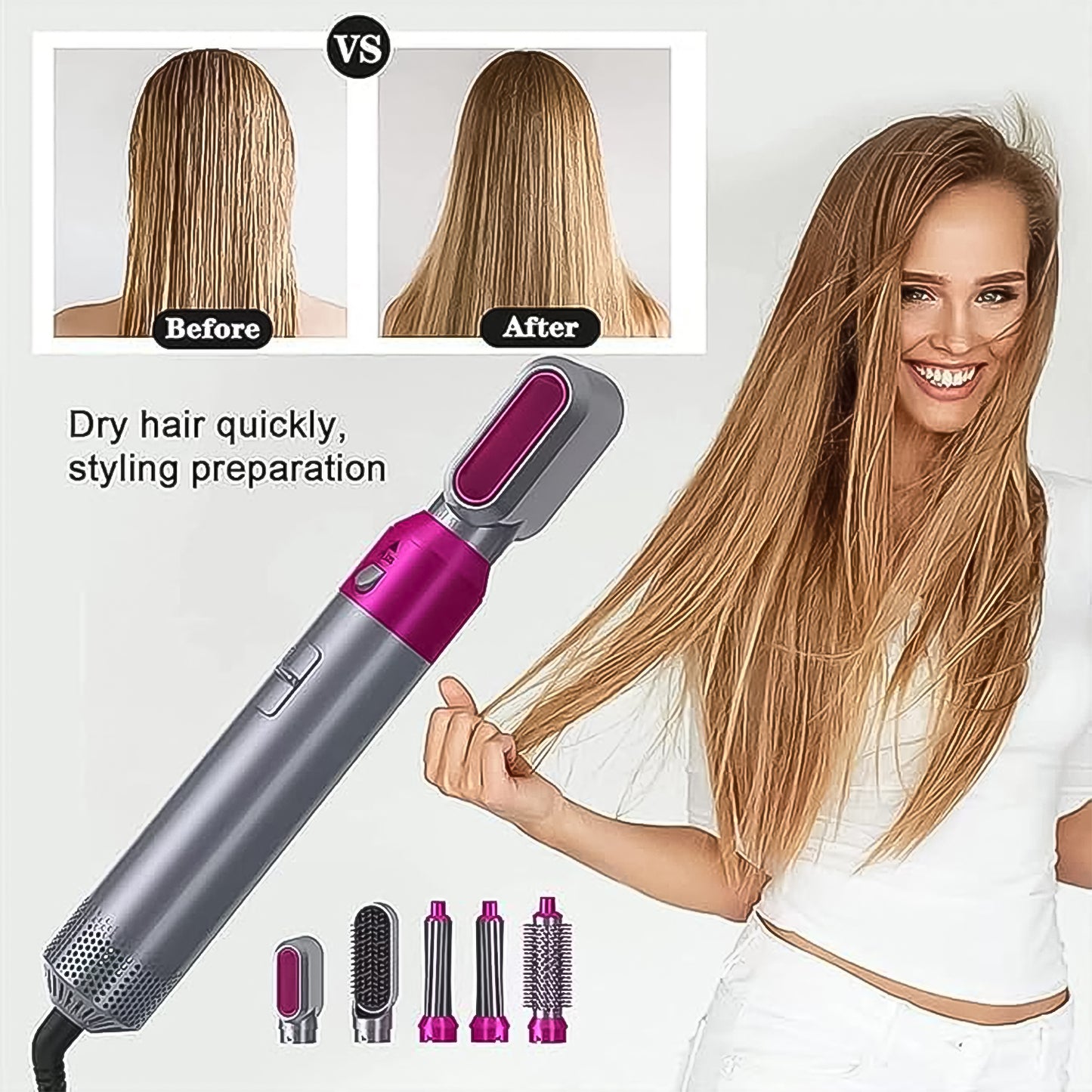 5 In 1 Hair Dryer Brush Multifunctional Hot Air Styler Hair Tools