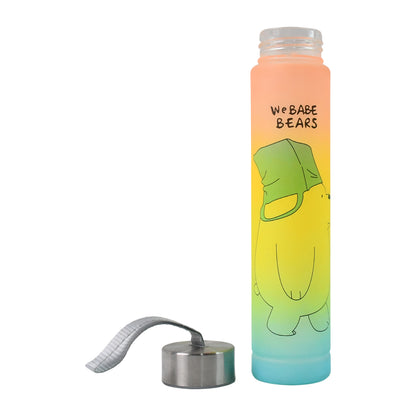 300 Ml Cute Cartoon Printed Plastic Water Bottle