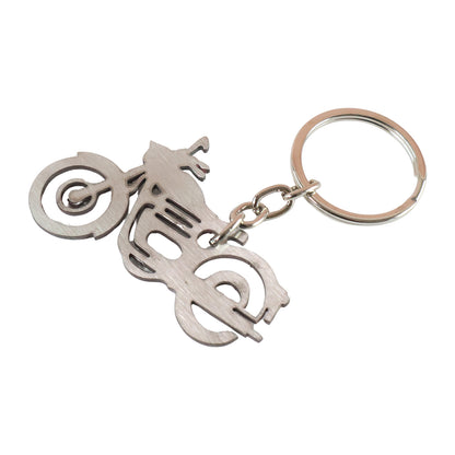 Motorcycle Silhouette Metal Keychain - (1 Pc)